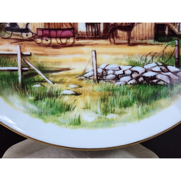 Country Living Legacy Plate Collector Wall Decor Porcelain 8 1/2" Gold Trim Vtg - Picture 6 of 12